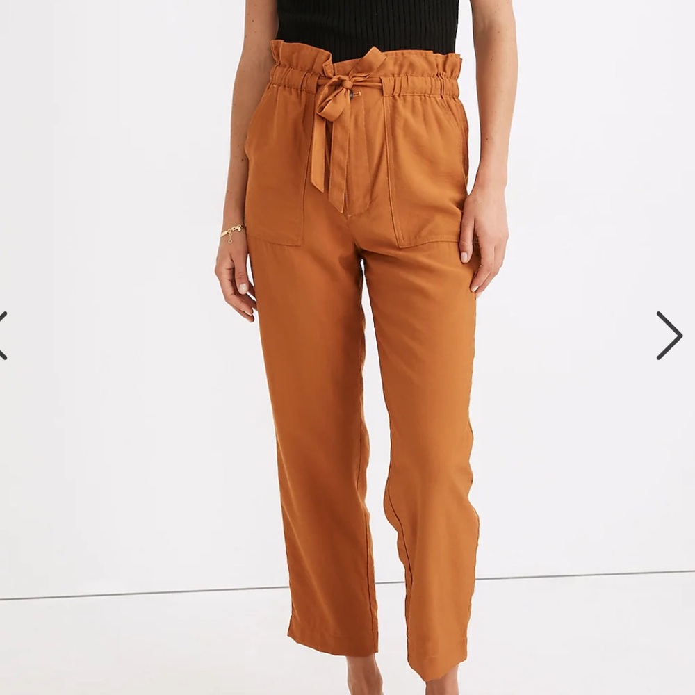 Madewell Rust Paperbag Waist Pants
